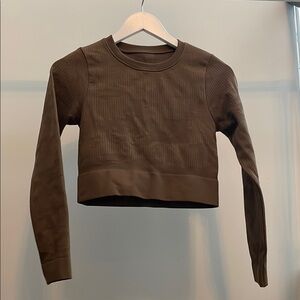 DSG Brown Long Sleeve Crop Top